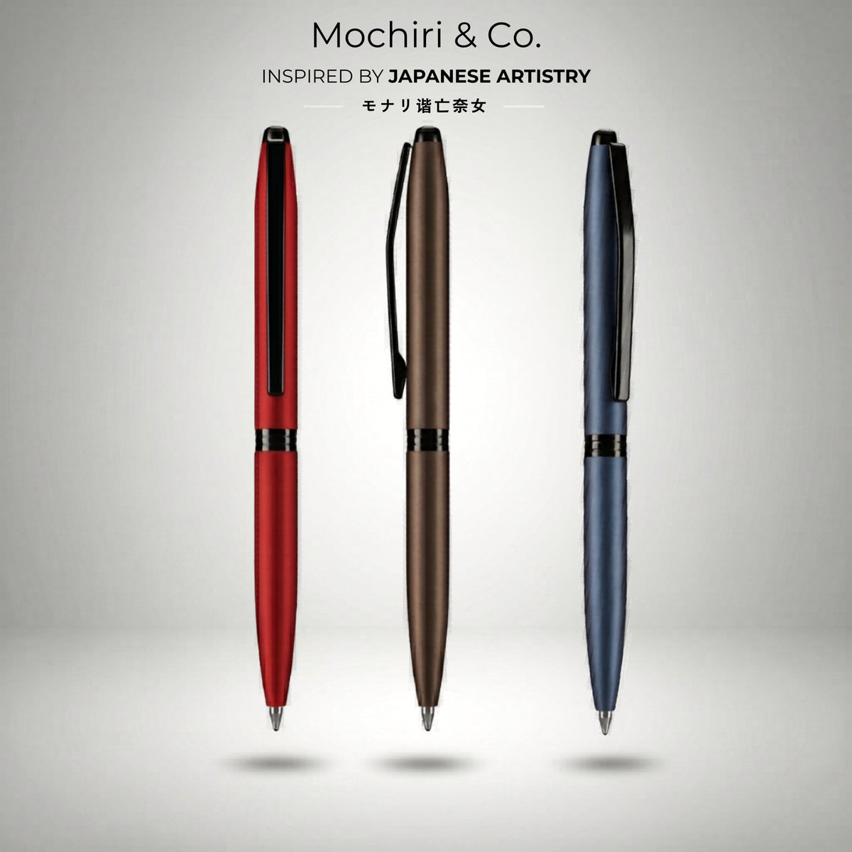 Mochiri & Co. Planet Mini set of 3 compact roller pens in matte colour-blocked finishes, detail view 2