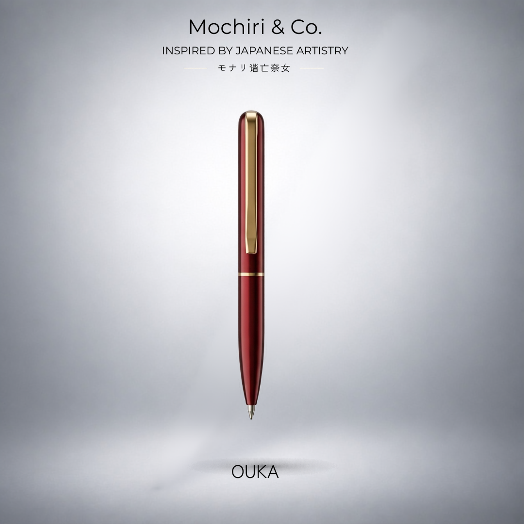 Mochiri & Co. Ouka set of three tapered metal roller pens in red, blue and burgundy, detail view 8