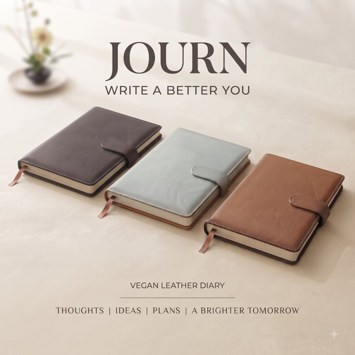 Mochiri & Co. Journ A5 diary with vegan leather cover and magnetic lock