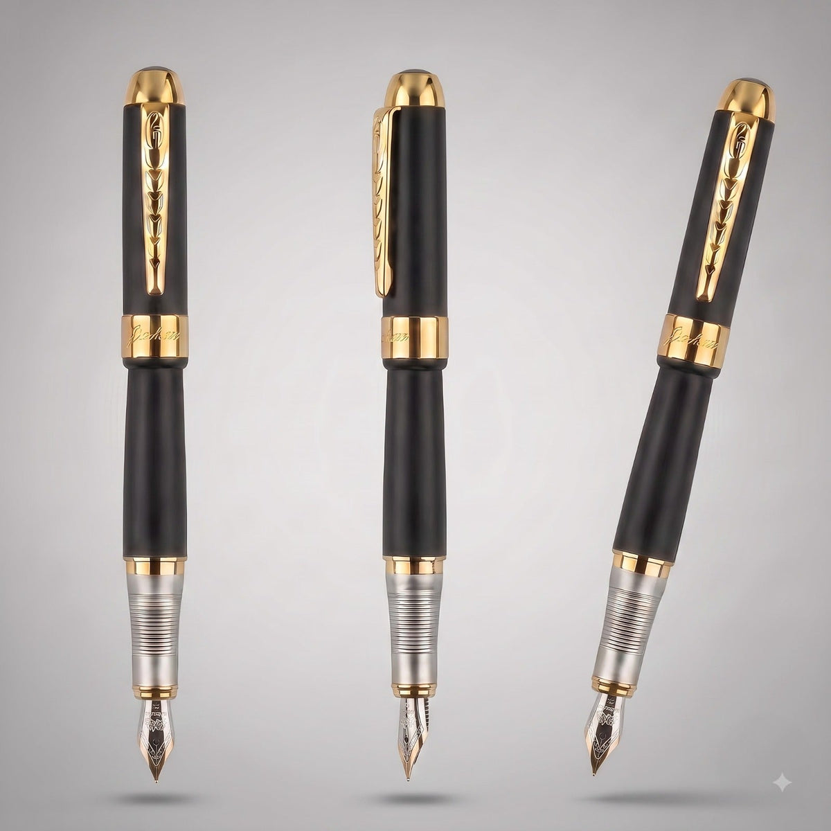 Jinhao fountain pen in matte black, detail view 3