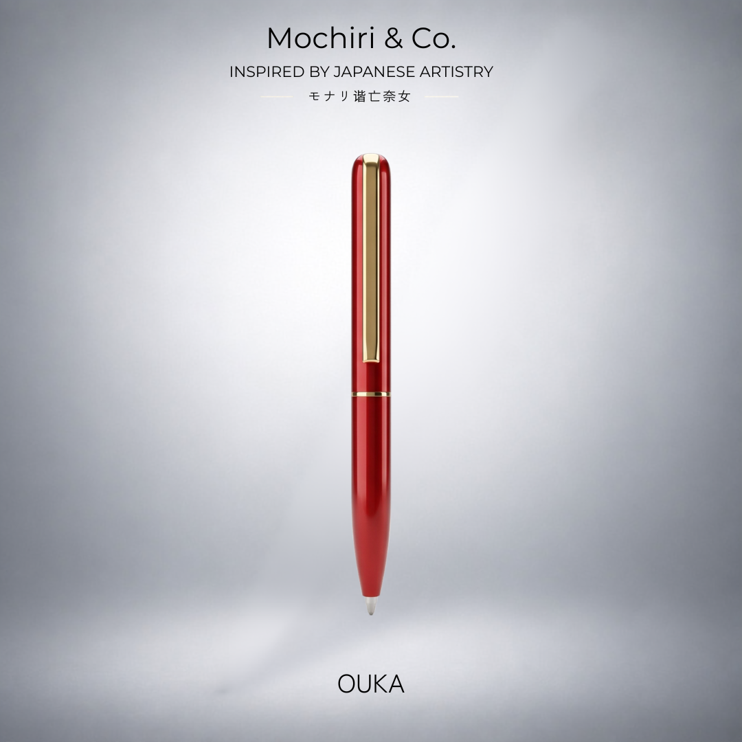 Mochiri & Co. Ouka set of three tapered metal roller pens in red, blue and burgundy, detail view 6
