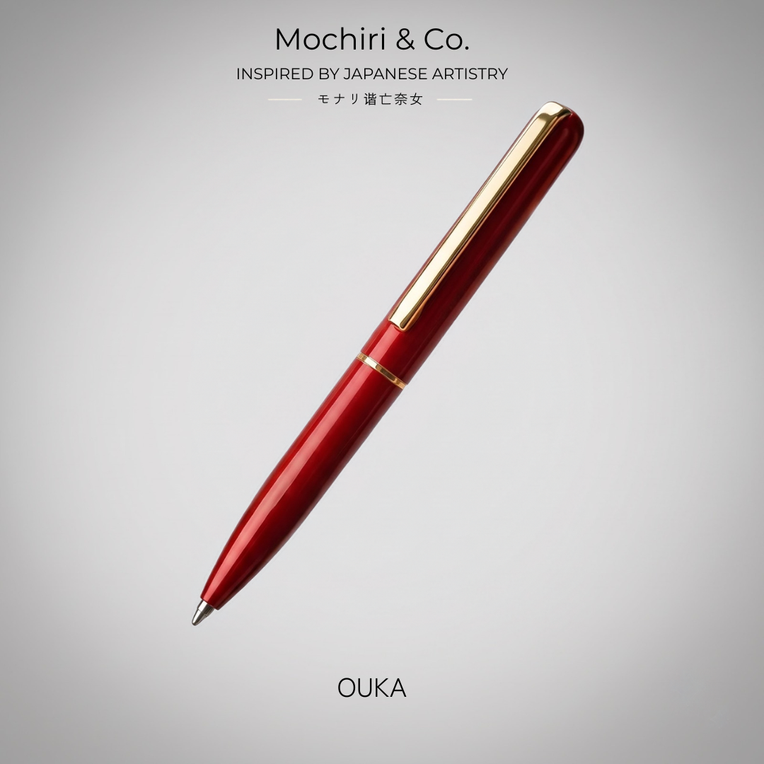 Mochiri & Co. Ouka set of three tapered metal roller pens in red, blue and burgundy, detail view 9
