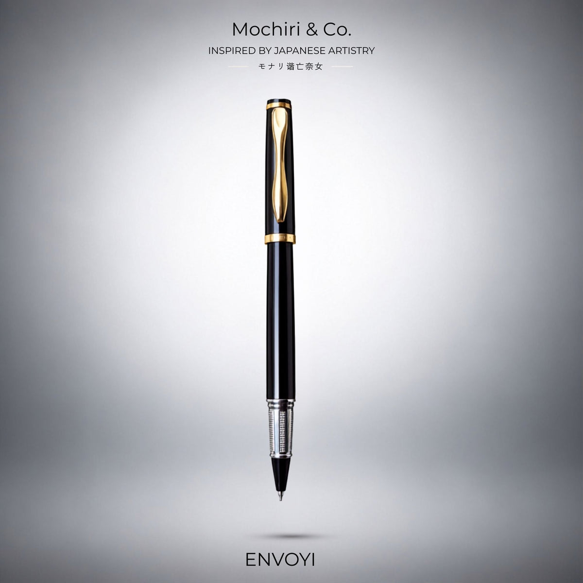 Mochiri & Co. Envoyi roller pen with textured metal grip and polished accents