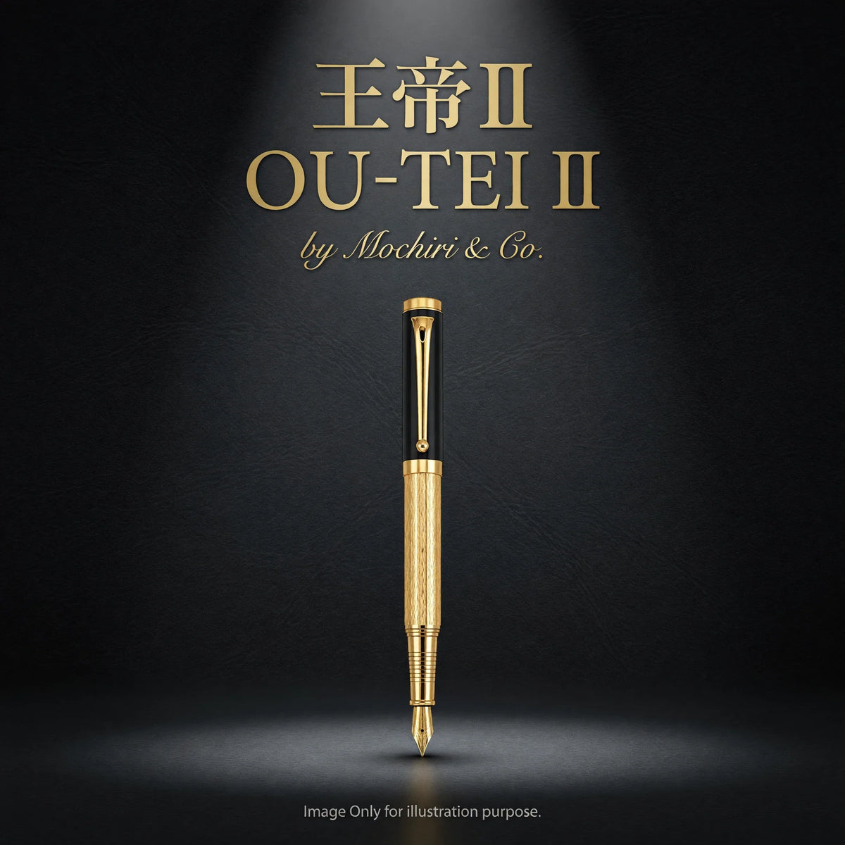 Mochiri & Co. Ō-Tei II fountain pen in black and gold, detail view 7