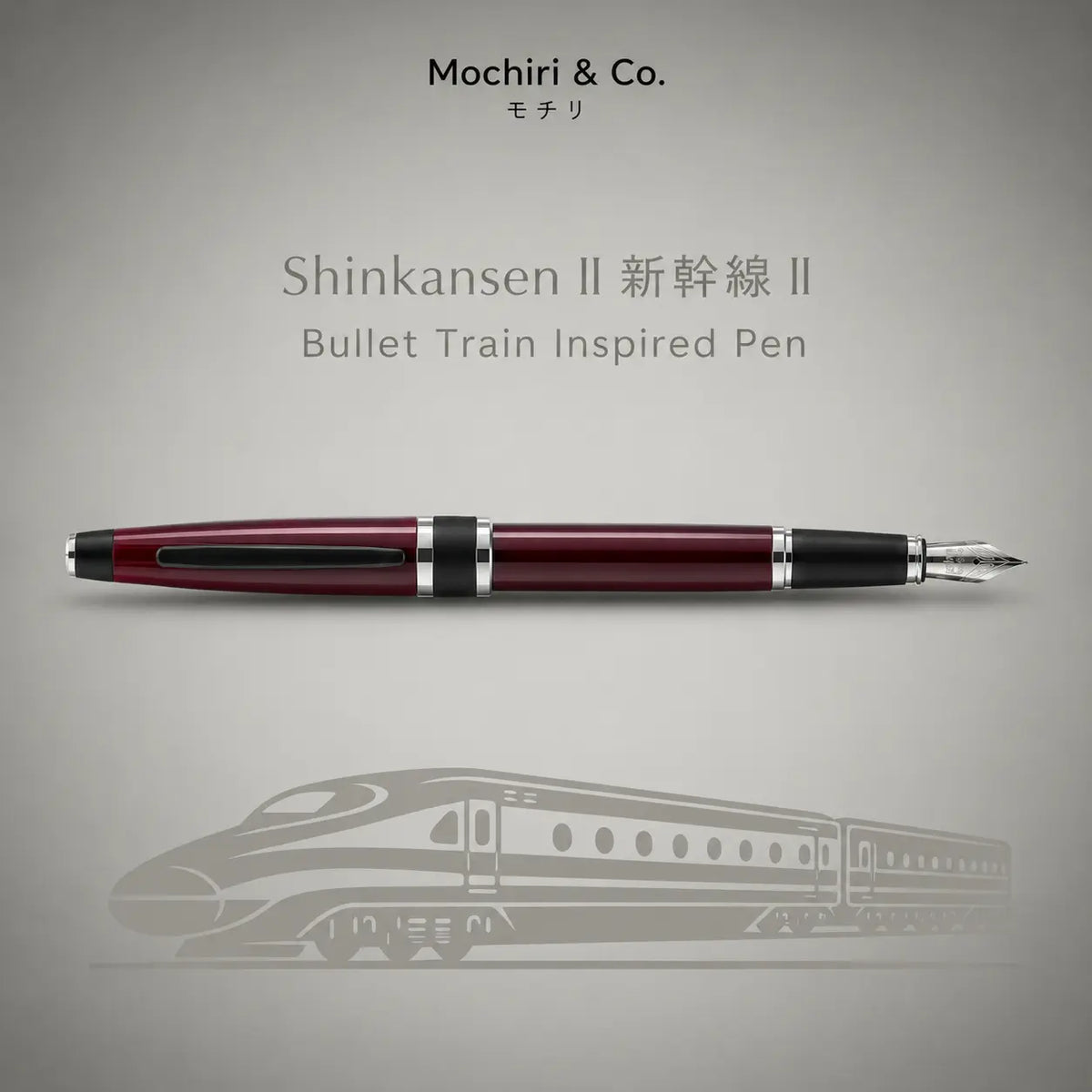 Mochiri & Co. Shinkansen II fountain pen in polished metal, detail view 2