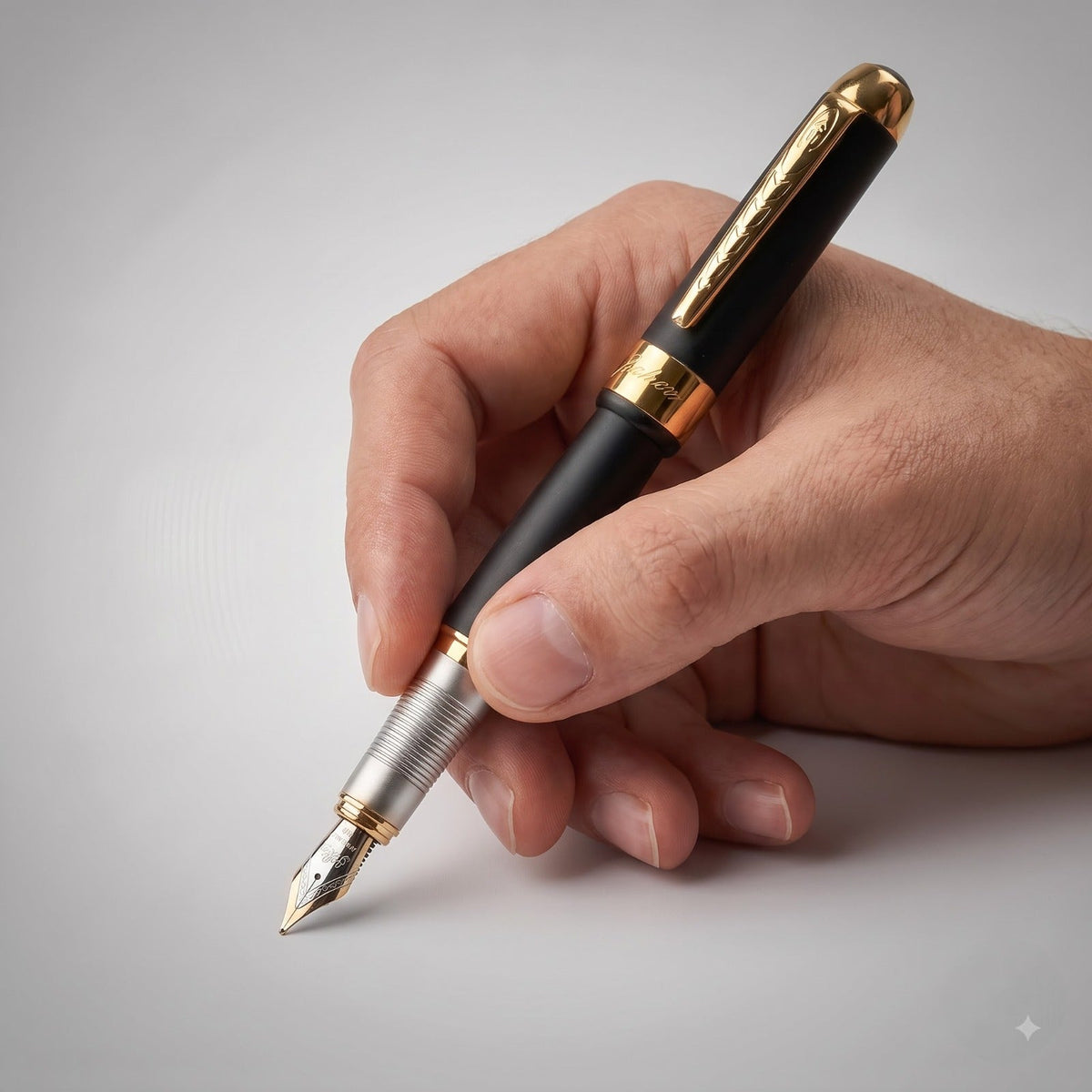 Jinhao fountain pen in matte black, detail view 4