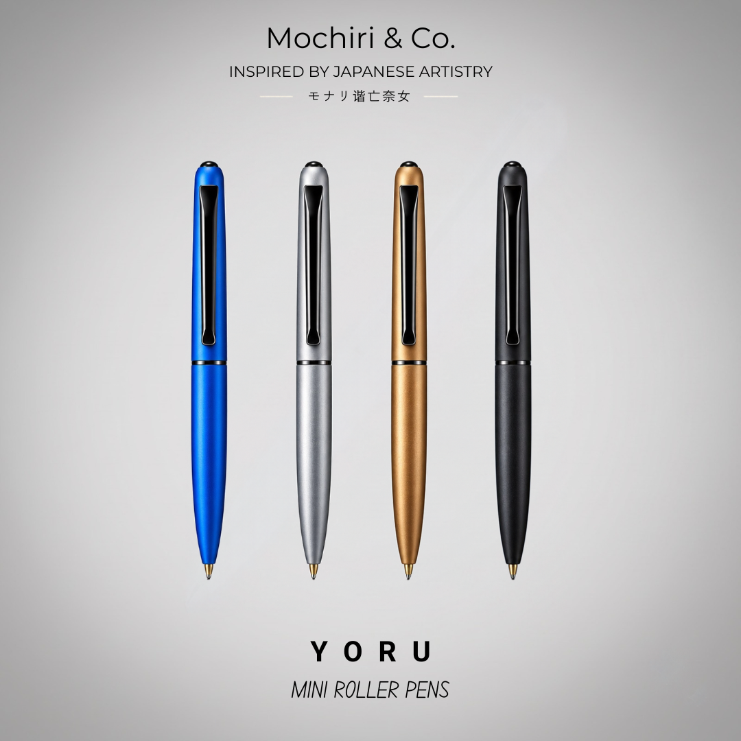 Mochiri & Co. Yoru Mini set of four compact metal roller pens, detail view 2